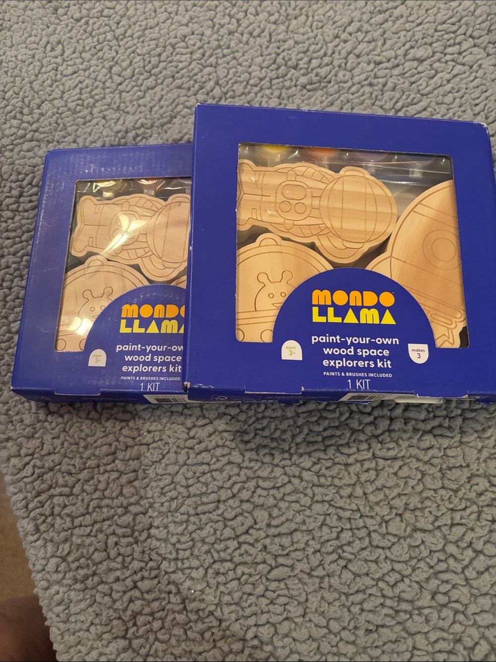 NWT Mondo Llama Paint-Your-Own Wood Space Explorers Kit - 2 kits included